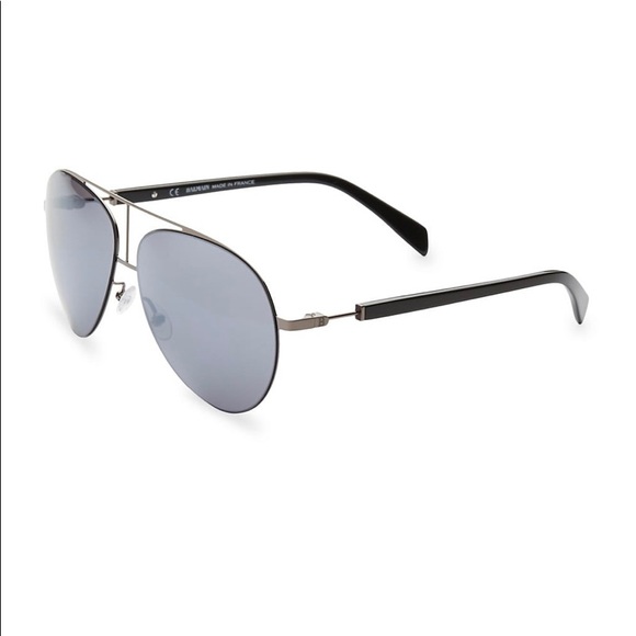 Balmain Gun Metal Aviator sunglasses NEW unisex